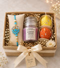 Premium Rakhi & Scented Candle Gift Hamper