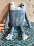 Frogy Handmade Denim Frog Soft Toy 8 Inch | Upcycled Fabric Plush | Eco-Friendly Kids Gift