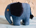 Chiku Haathi Handmade Denim Elephant Soft Toy | Eco-Friendly Fabric Elephant Plush | Cute Home Décor & Kids Gift | Upcycled Fabric Plush