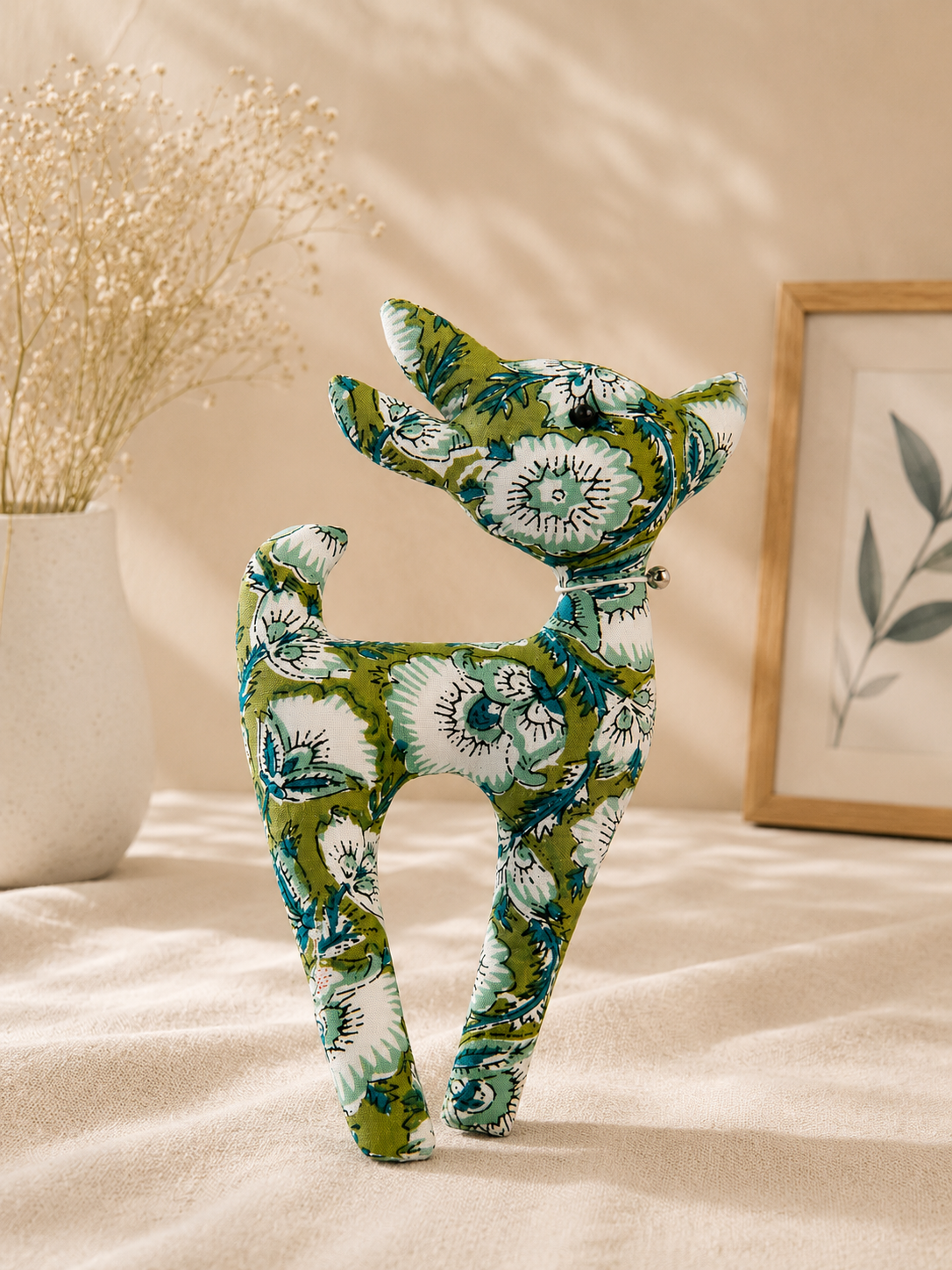 Handcrafted Floral Deer Soft Toy