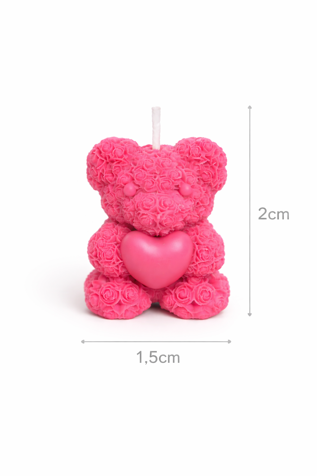 Rose Teddy Bear Soy Wax Candle Set (Pack of 2)