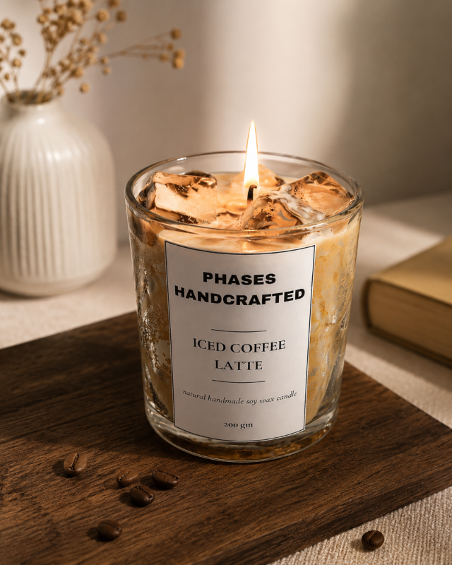 Iced Coffee Latte Candle – Handmade Soy Wax Café Candle | Phases Handcrafted