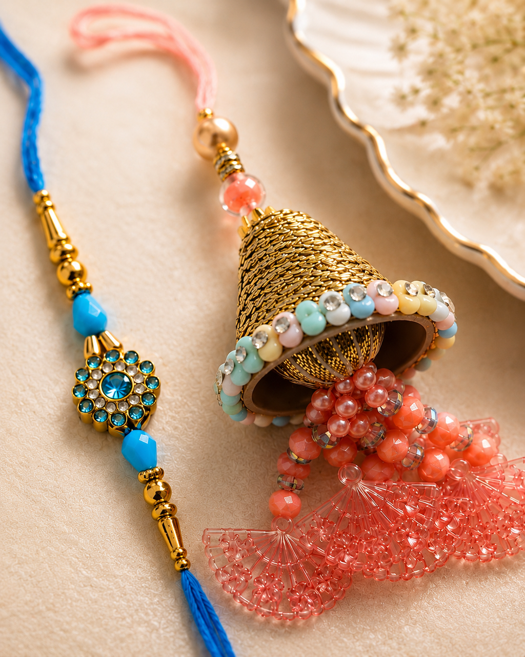 Premium Bhaiya Bhabhi Rakhi & Lumba Set