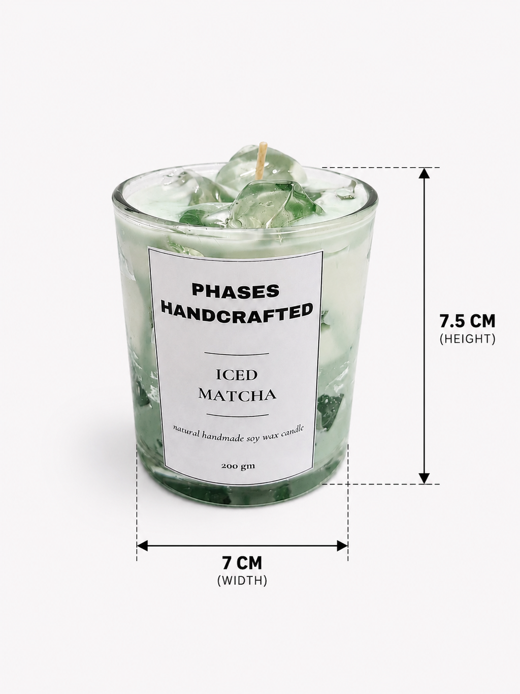 Iced Matcha Candle – Handmade Soy Wax Dessert Candle | Phases Handcrafted