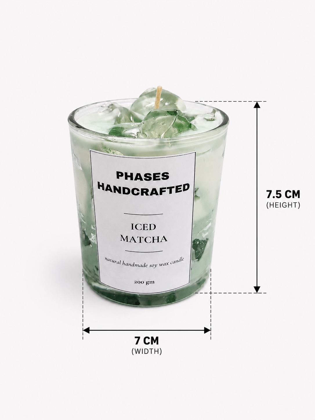 Iced Matcha Candle – Handmade Soy Wax Dessert Candle | Phases Handcrafted