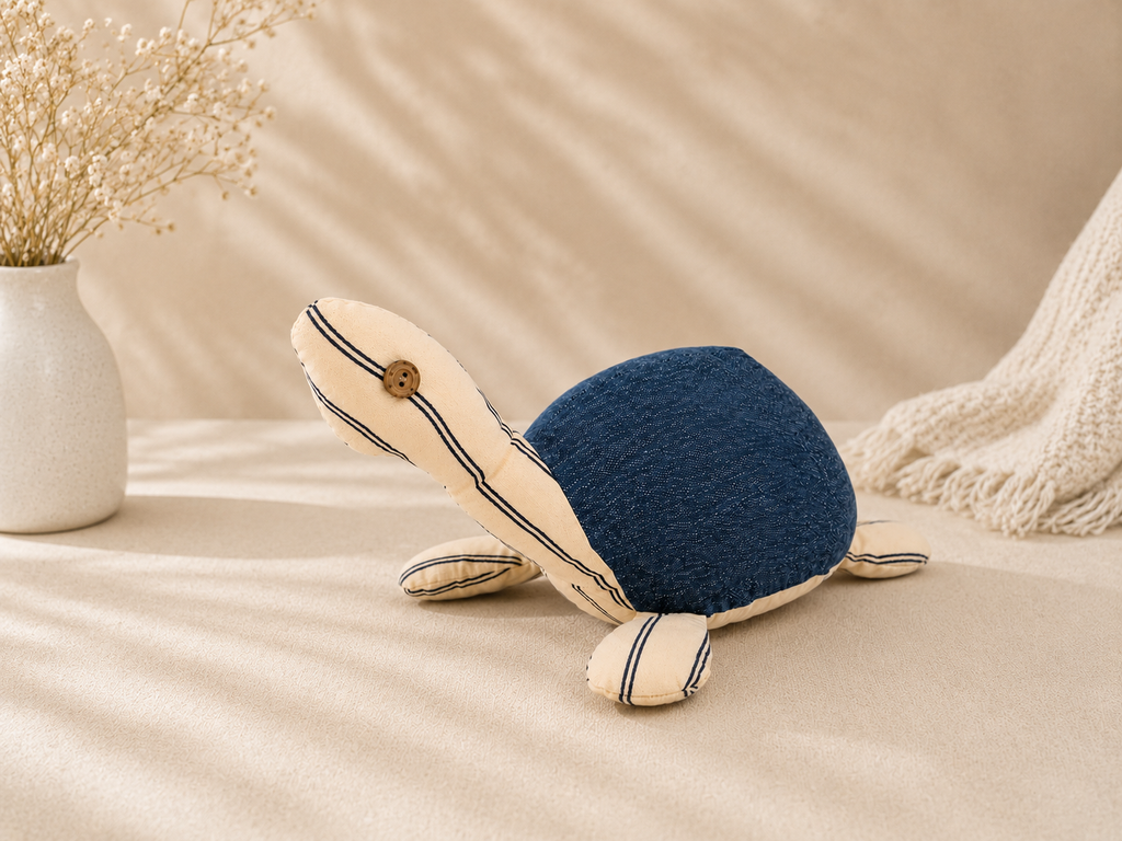 Handcrafted Fabric Turtle Soft Toy