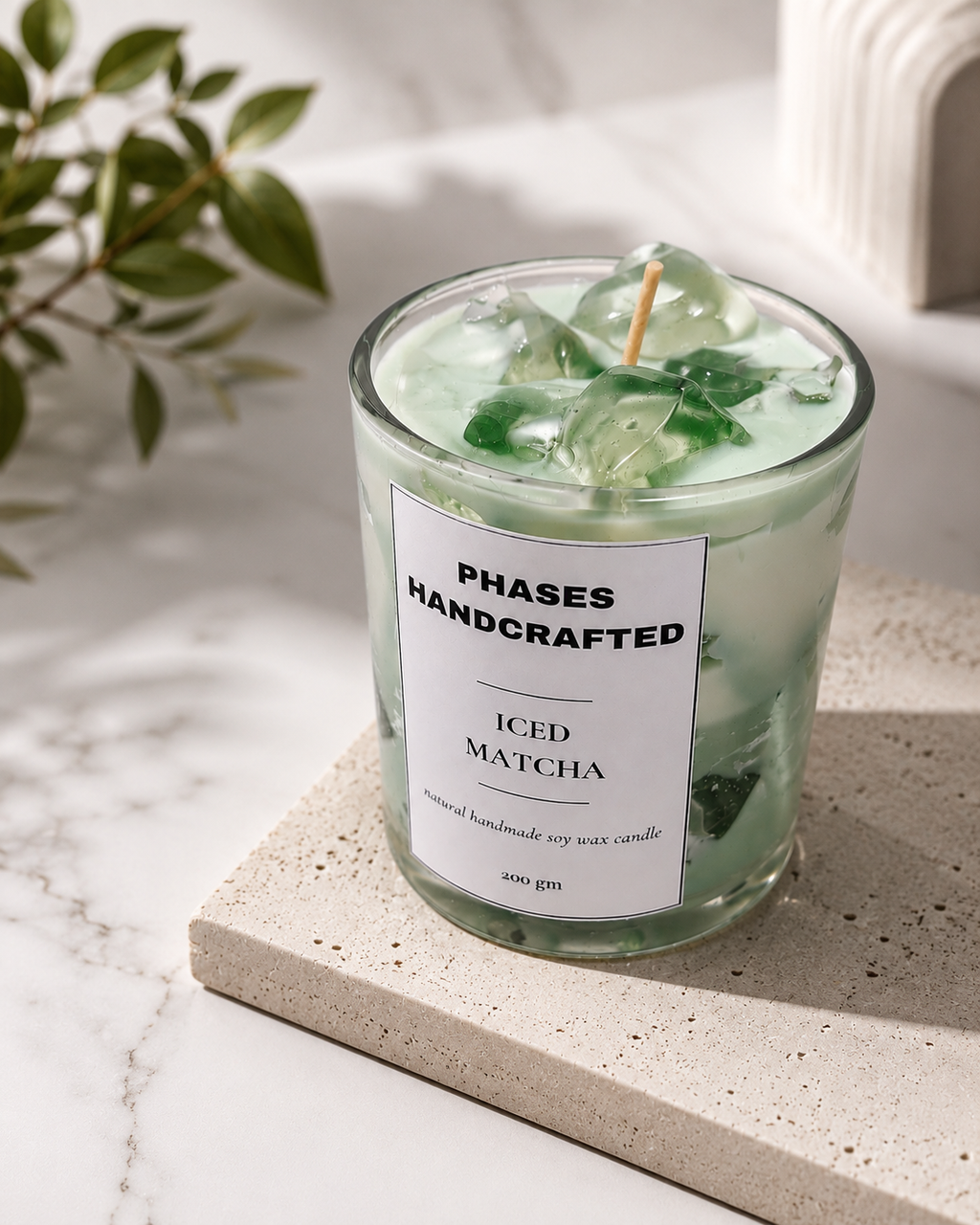 Iced Matcha Candle – Handmade Soy Wax Dessert Candle | Phases Handcrafted