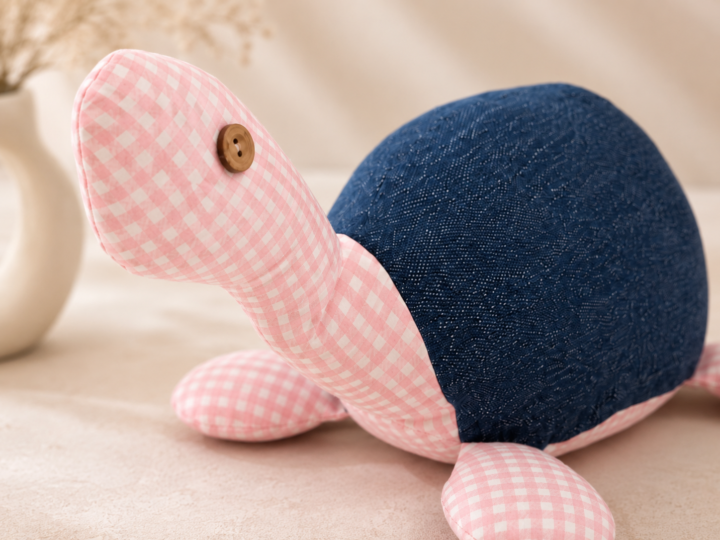 Handcrafted Fabric Turtle Soft Toy