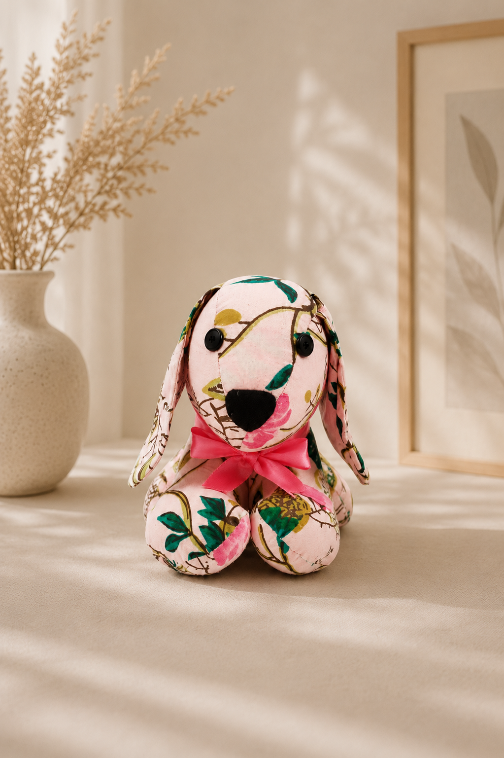 Handcrafted Floral Puppy Soft Toy