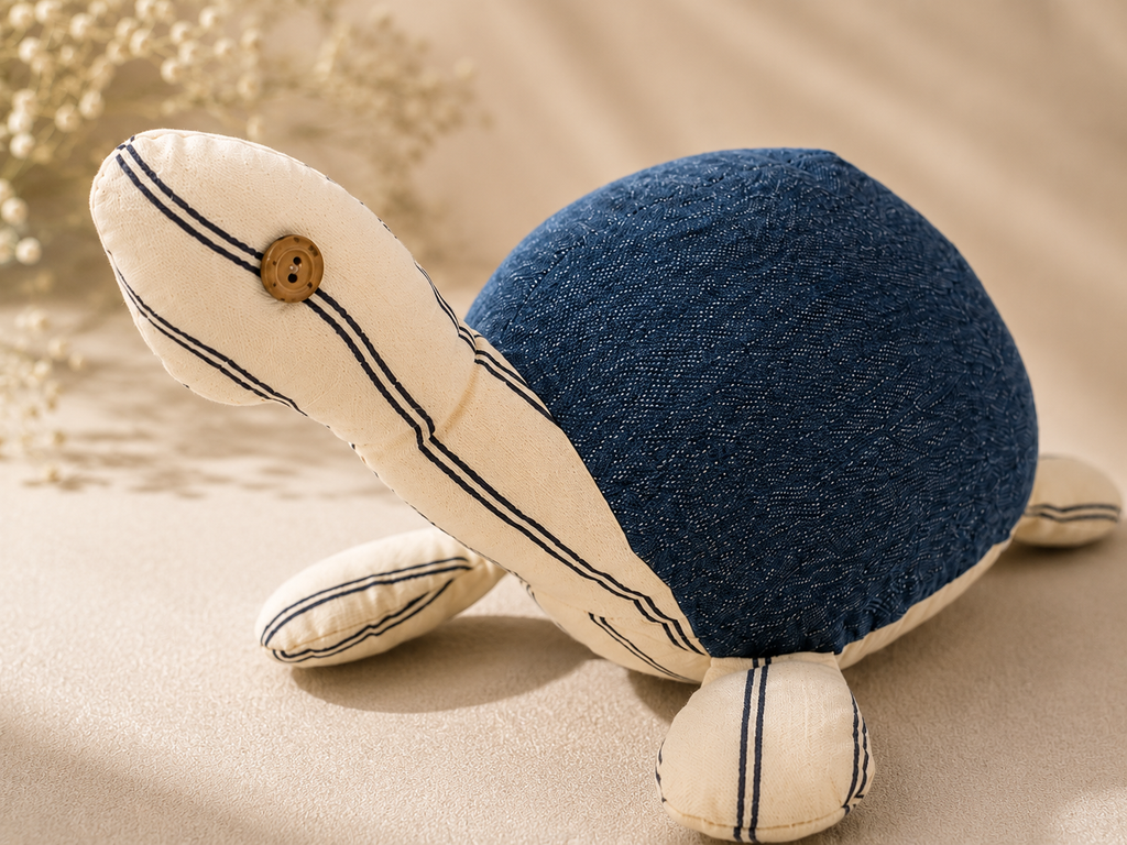 Handcrafted Fabric Turtle Soft Toy