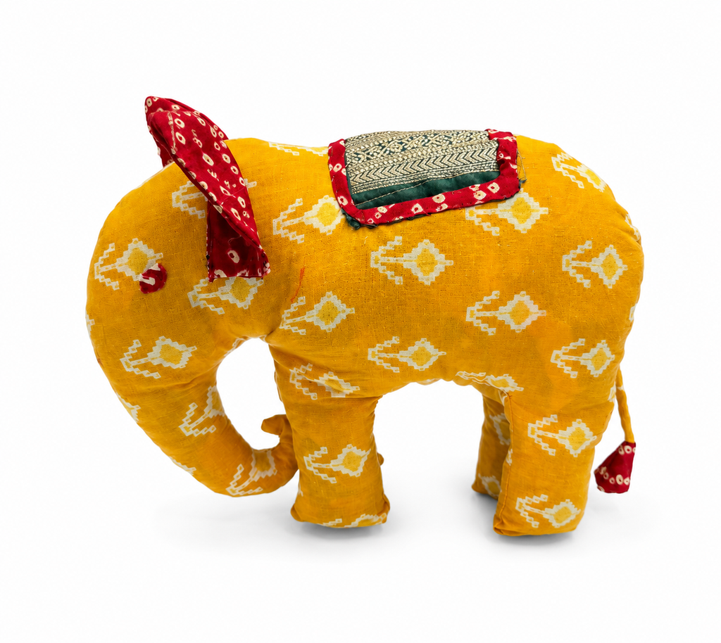 Pillu Hanthi Handcrafted Fabric Elephant Soft Toy (14 inch) | Decorative Elephant Plush for Kids & Home Décor
