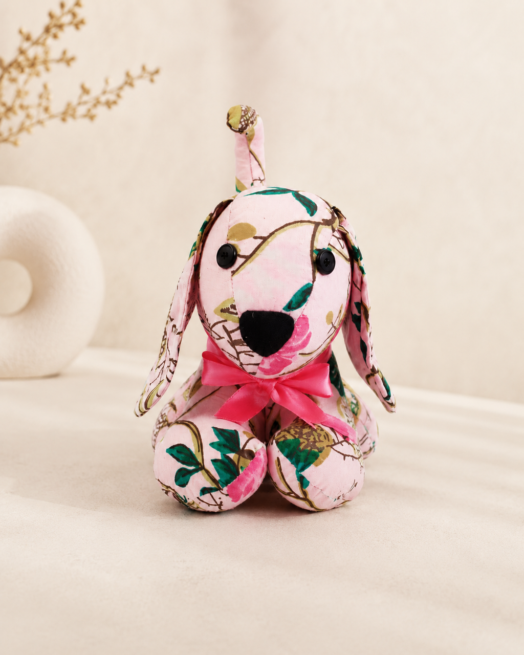 Handcrafted Floral Puppy Soft Toy