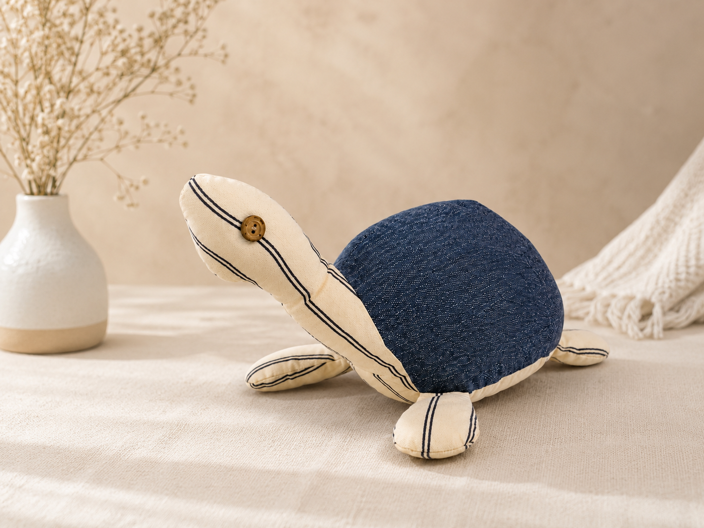 Handcrafted Fabric Turtle Soft Toy