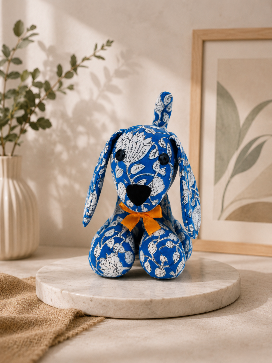 Handcrafted Floral Puppy Soft Toy