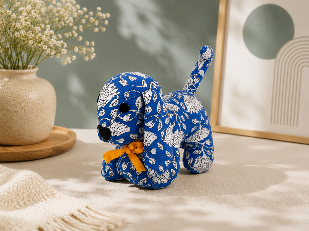 Handcrafted Floral Puppy Soft Toy