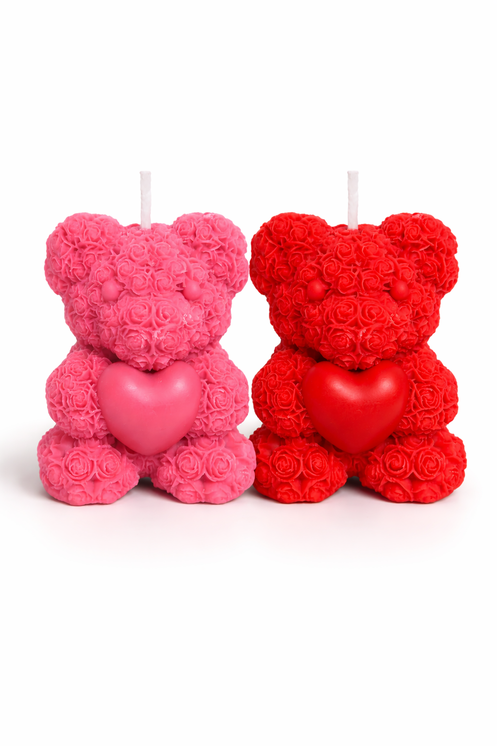 Rose Teddy Bear Soy Wax Candle Set (Pack of 2)
