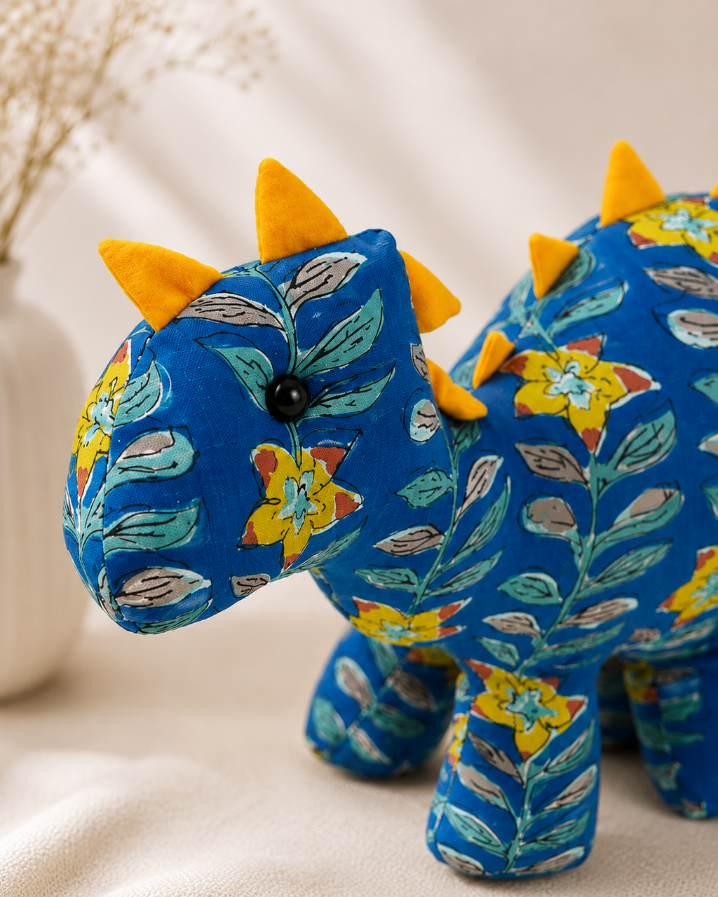 Handcrafted Floral Dinosaur Soft Toy
