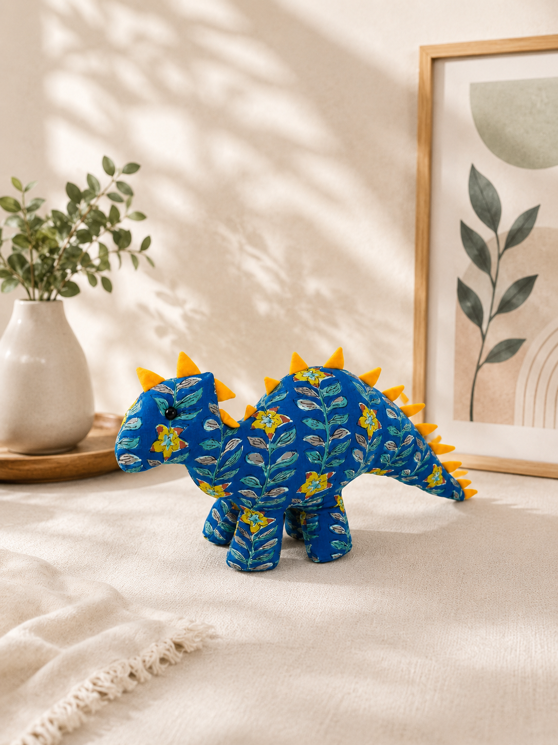 Handcrafted Floral Dinosaur Soft Toy