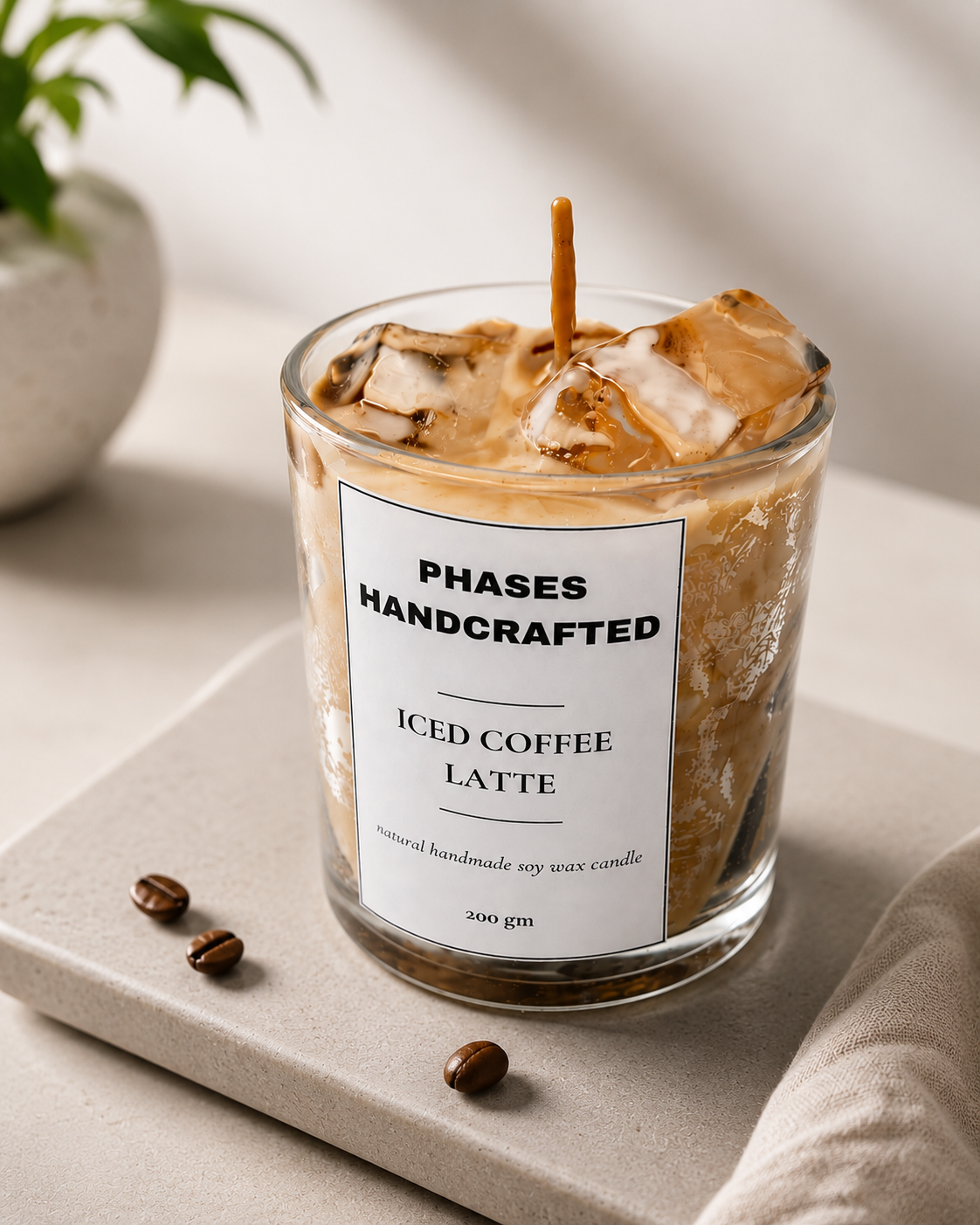 Iced Coffee Latte Candle – Handmade Soy Wax Café Candle | Phases Handcrafted