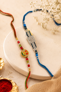 Premium Designer Rakhi Combo Set of 2 | Ganesh Rakhi & Fancy Rakhi
