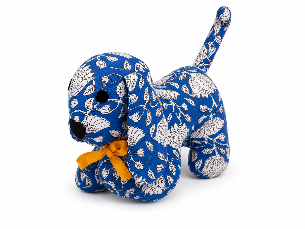 Handcrafted Floral Puppy Soft Toy