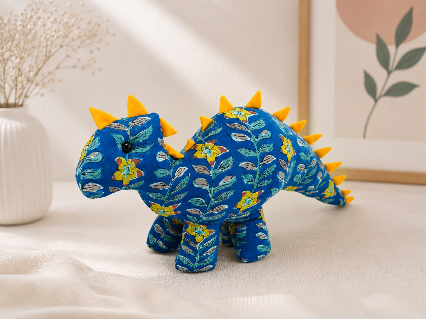Handcrafted Floral Dinosaur Soft Toy