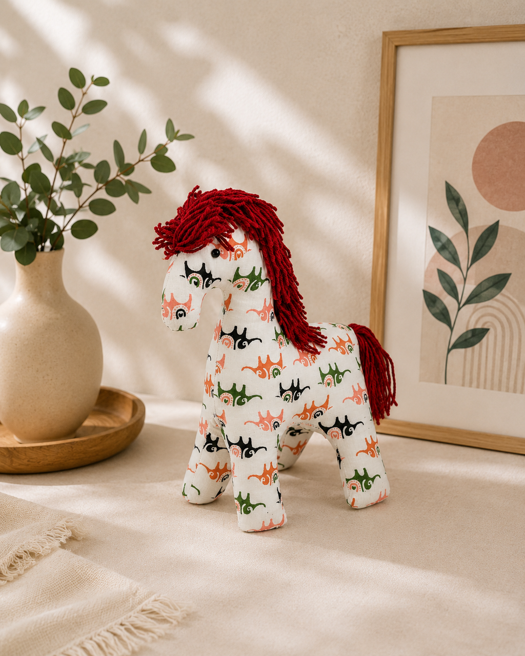 Handcrafted Fabric Horse Soft Toy