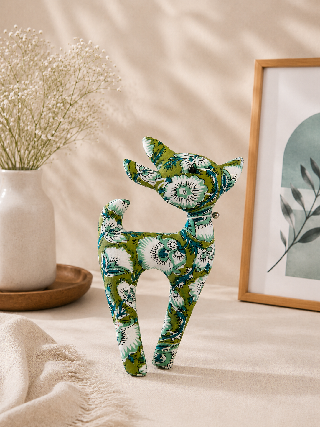 Handcrafted Floral Deer Soft Toy