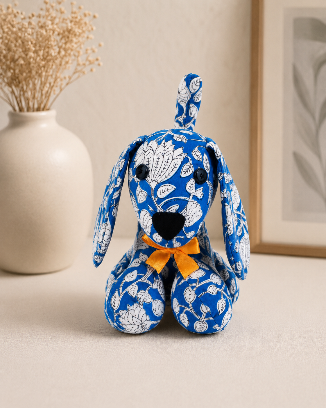 Handcrafted Floral Puppy Soft Toy